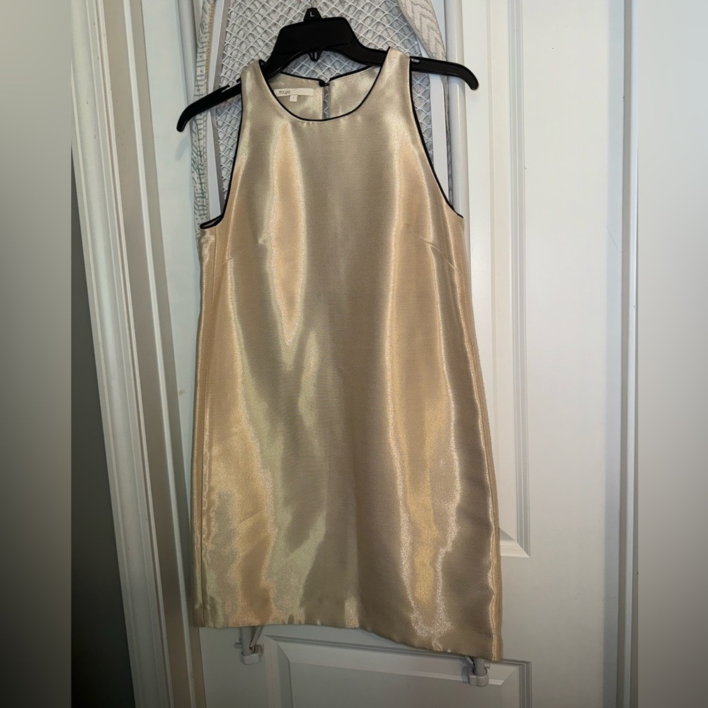 Maje Paris gold and black trim cocktail dress